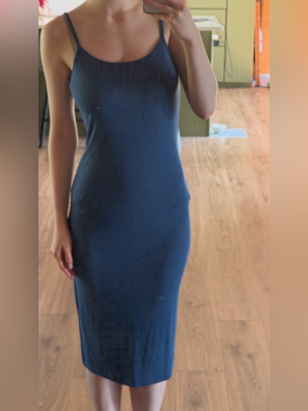 Sleek  Blue Tank Maxi Dress - Sleeveless Bodycon